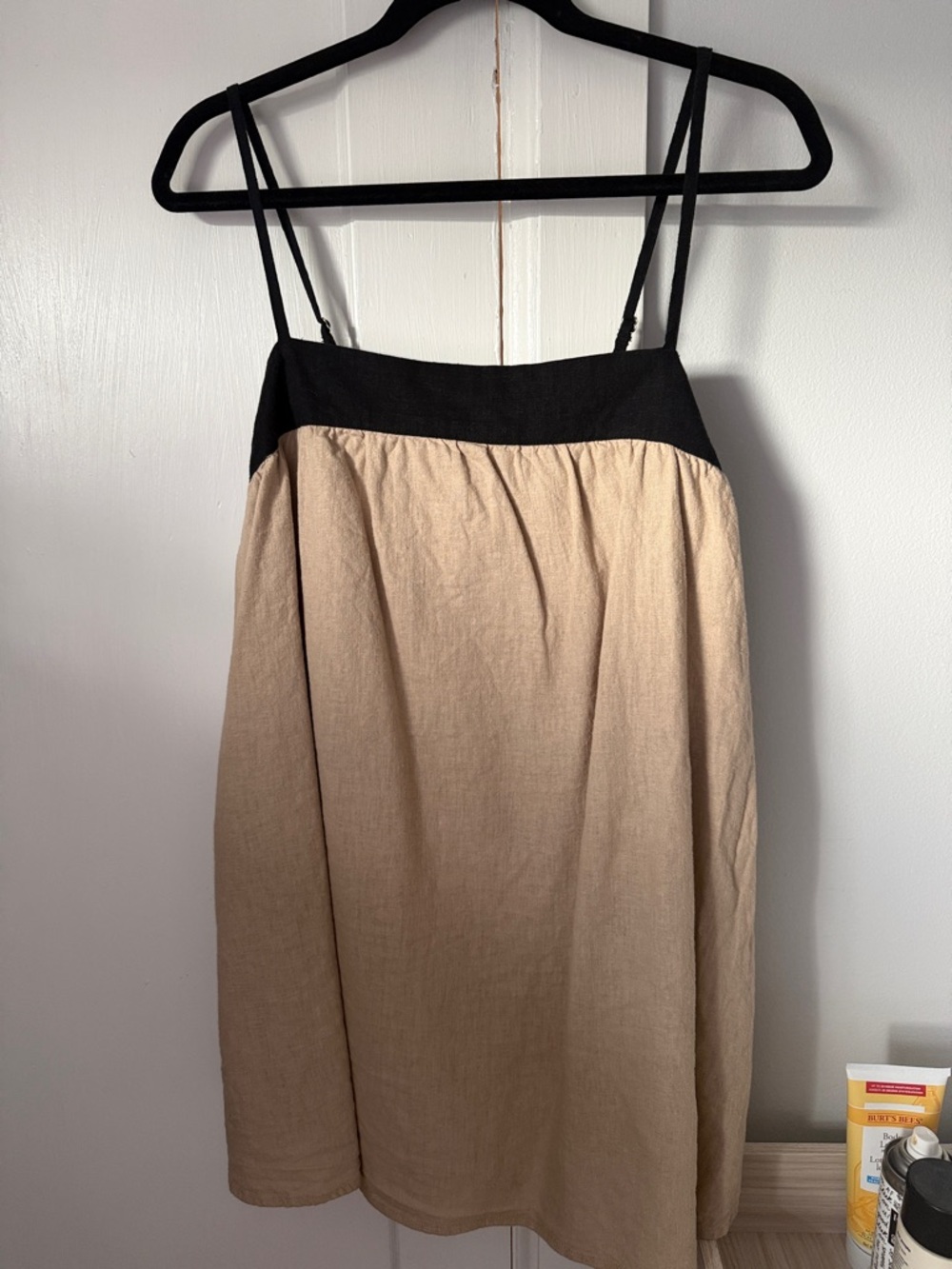 A&F Beige and Black Spaghetti Strap Romper